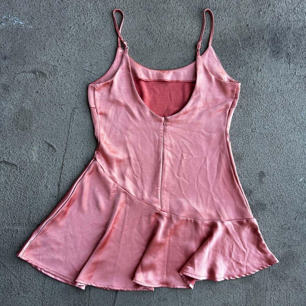 Altar'd State Satin Ruffle Hem Mini Slip Dress Women’s M - Picture 2 of 7